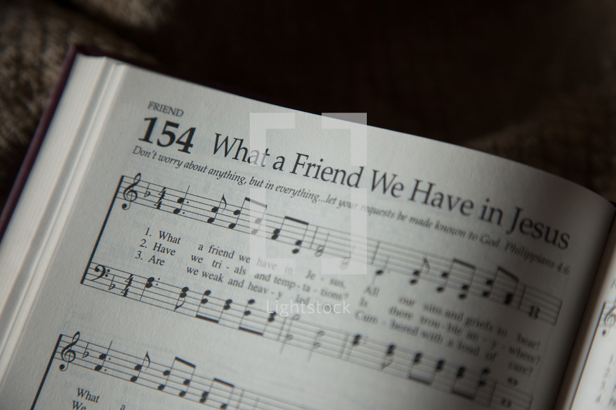 What a friend we have in Jesus in a hymnal 