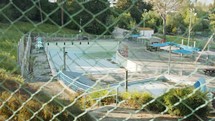 Abandoned and neglected swimming pool due to corona virus outbreak