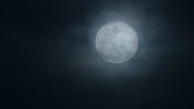 Full Moon Behind Black Clouds 