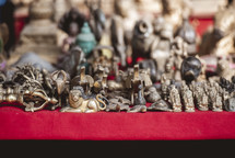 figurines in a market in Tibet