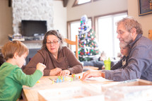 a family playing board games 