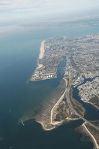 aerial view over a coastline 