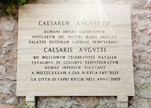 sign to a public Garden in Capri Island 