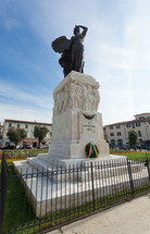 The bronze statue in Della Vittoria Square of the goddess Victory in realized by Dario Manetti and Carlo Rivalta in 1925. Day of inauguration of new gardens.
