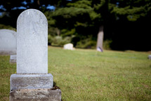 tombstone in a cemetery 