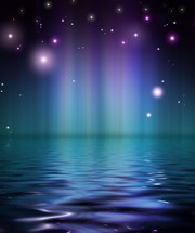 stars twinkling over ripples in water