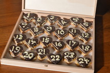 sweet hearts Advent calendar with 24 chocolate marzipan hearts for my sweetheart. 
