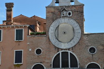 old building with ancient clock 