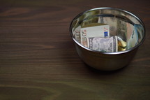 bowl full of money 