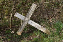wooden cross broken on the crown 