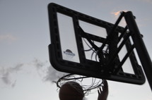 dunking a basketball 