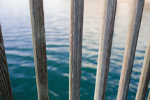 water through wood railings