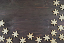 Christmas cookies on a wood background 