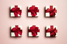 gifts on a pink background 