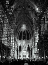 reconstruction inside a cathedral 