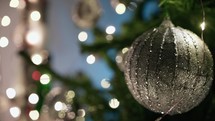 Silver ball on the Christmas tree