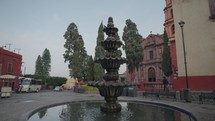 San Miguel de Allende, Mexico - Plaza de la Soledad with Man on Horse Statue and Fountain
