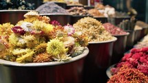 Herbs And Spices exposed In The Market 