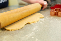 rolling out cookie dough 