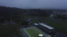 Drone over a small town football field