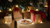 Cookies for Santa Claus under the tree