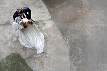 groom kissing his bride