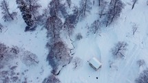 snowy nature aerial 