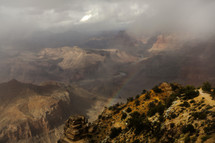 rainbow over a canyon
