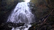 Big beautiful cascading waterfall in the fall