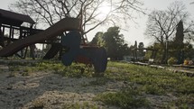 Abandoned playground with no people due to corona virus outbreak