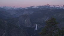 Glacier Point Overlook with view of Yosemite Valley, Half Dome, Waterfalls, and the High Sierra