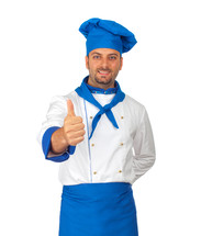 chef with blue hat