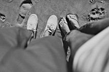 wearing shoes in the sand