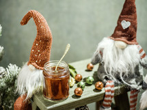 Christmas elf decor with sweet jelly