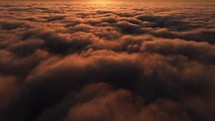 Scenic morning view above the clouds