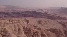 Drone footage of a desert canyon in Israel.