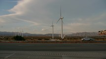 windmills and highway in palm springs