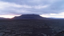 Drone shot of Herðubreið volcano in the highlands of Iceland highlands.
