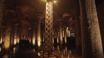 Basilica Cistern Yerebatan Sarnıcı Huge underground Roman water source held up with marble columns Istanbul, Turkey