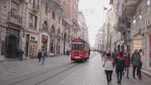 Istanbul, Turkey - İstiklal Caddesi Street Taksim Square or the Grand Avenue of Pera in the historic Beyoğlu district İstanbul, Türkiye