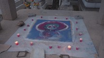 Day of The Dead Dia de Los Muertos Calavera Sugar Skull Sand Painting and Sculpture Oaxaca, Mexico