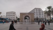 Bab al-Bhar Porte De France the gate of France and Victory Square in Medina Tunis, Tunisia