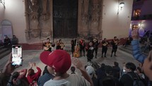 Traditional Mexican Band Performing Mariachi infront of Callejoneadas Guanajuato, Mexico