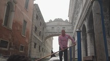 POV ride atmosphere of the canal in Venice as seen from a gondola Venice Italy