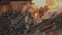 metal in fire -  blacksmith