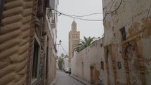 Grand Mosque Minaret at Old Medina of Casablanca, Morocco