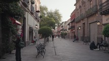 Crowd of People at Popular La Calle Francisco I. Madero Street in Historical Center Santiago de Querétaro