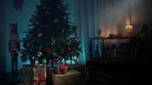 Christmas atmosphere inside a family house 