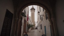 Minaret of mosque Hammouda-Pacha in Medina Old Town Tunis, Tunisia