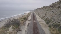 train tracks and beach 